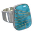 Sterling Silver Southwest Turquoise Inlay Ring Size 5-1/4 AX88038
